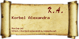 Korbel Alexandra névjegykártya